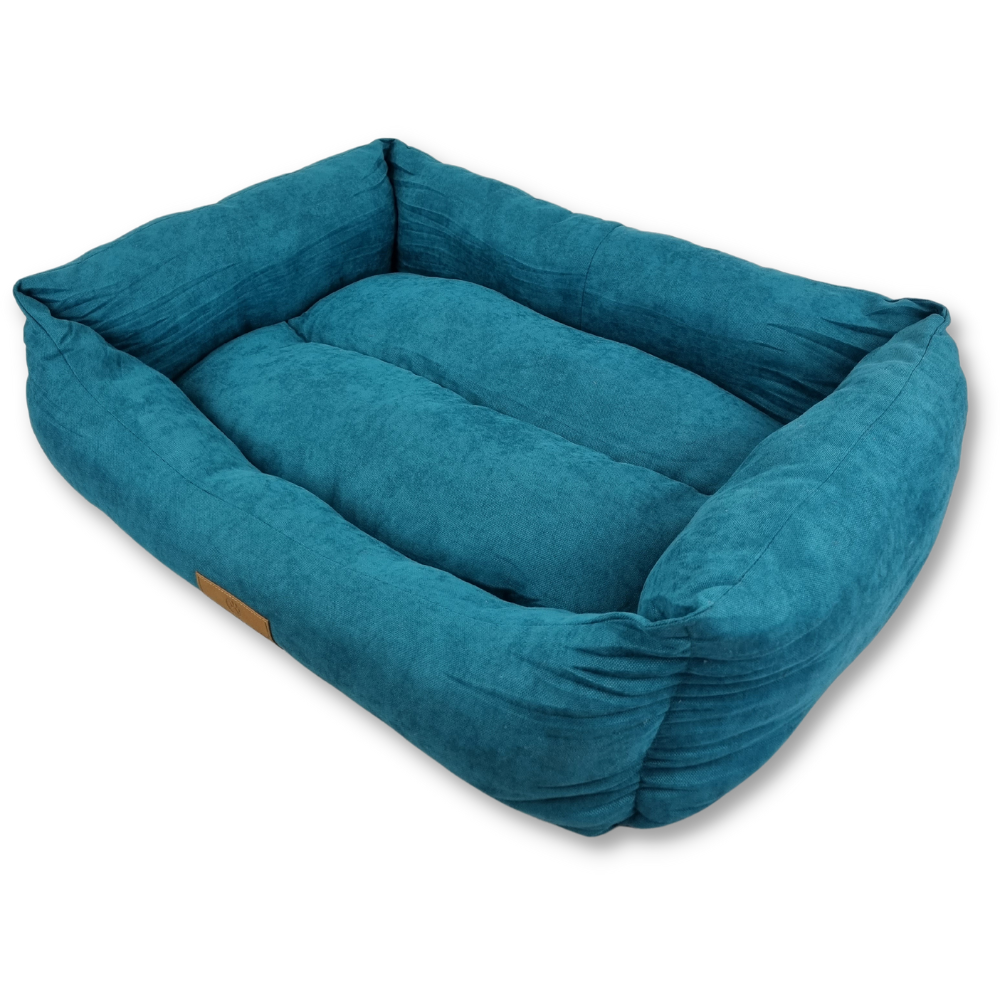 Hondenmand - Velours Comfort Line – Turquoise Maat L - 78 x 60 x 22 cm